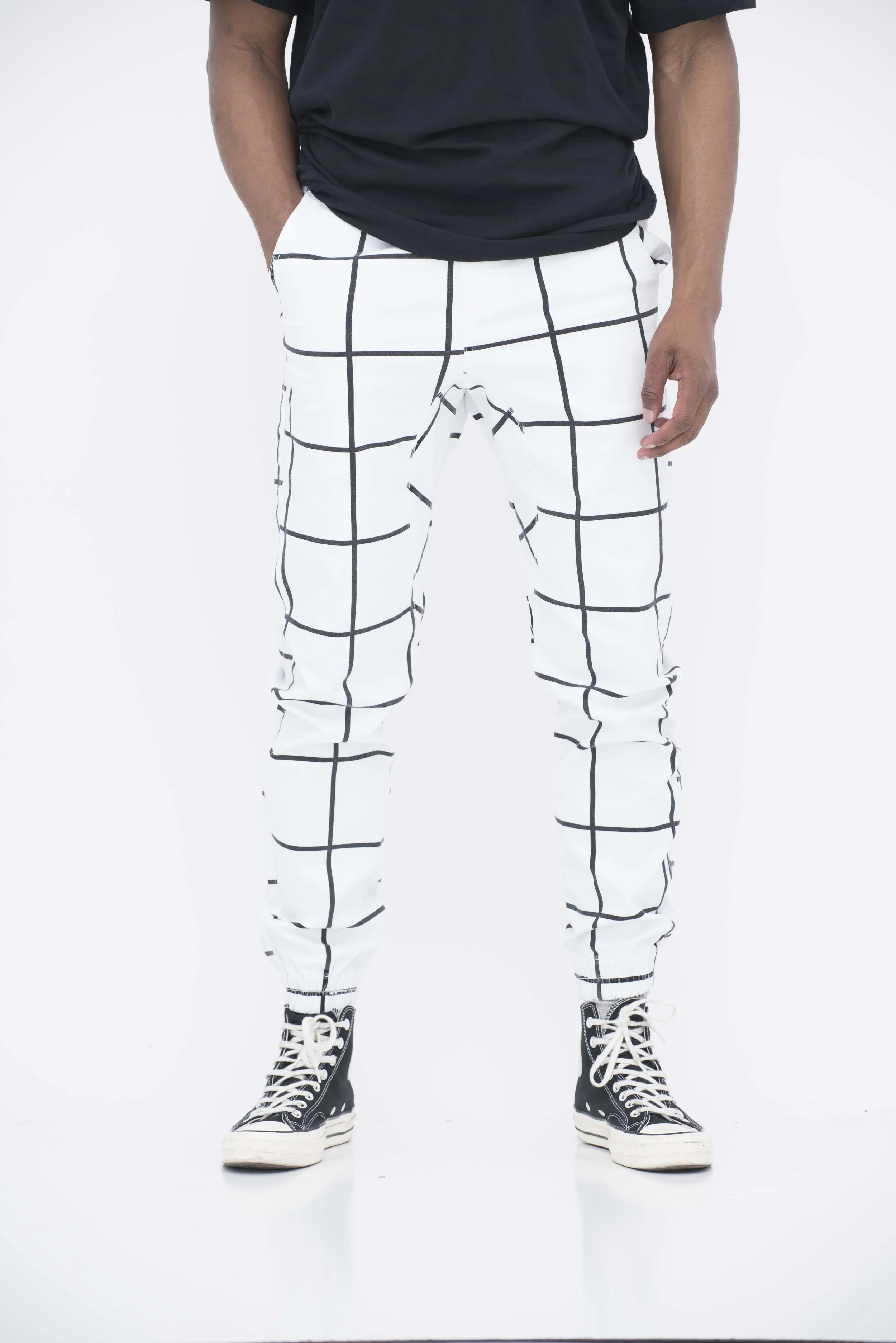 Checkered Jogger Pants Neo Blue